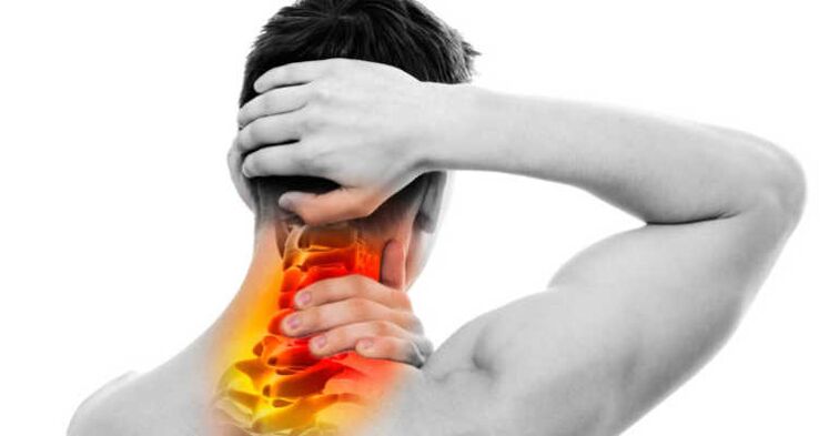 Pain in the neck and signs of osteochondrosis